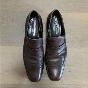 Men Dolce & Gabbana Designer Brown Leather Loafer